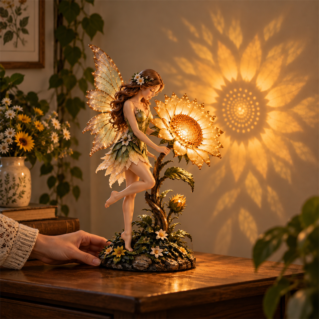🧚🌻 Enchanted Sunflower Fairy Light – Whimsical Garden Fairy LED Figurine