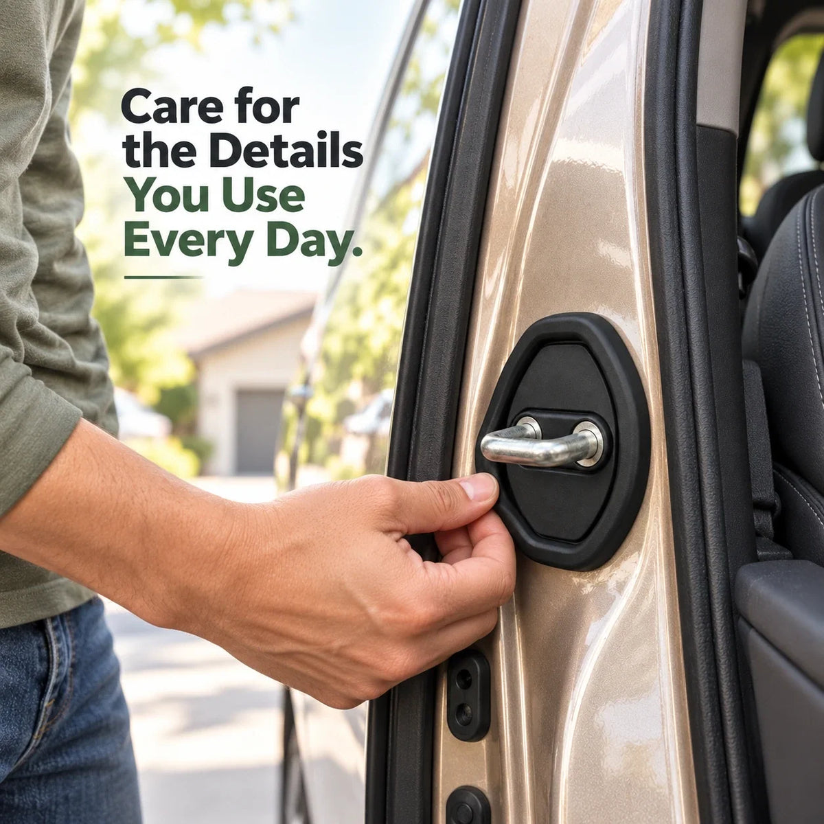 Car Door Striker Protector Covers — Self-Adhesive Silicone Guards