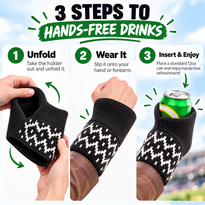 Game-Day Knit Can Cozy 🥤 – Hands-Free Wearable Drink Holder