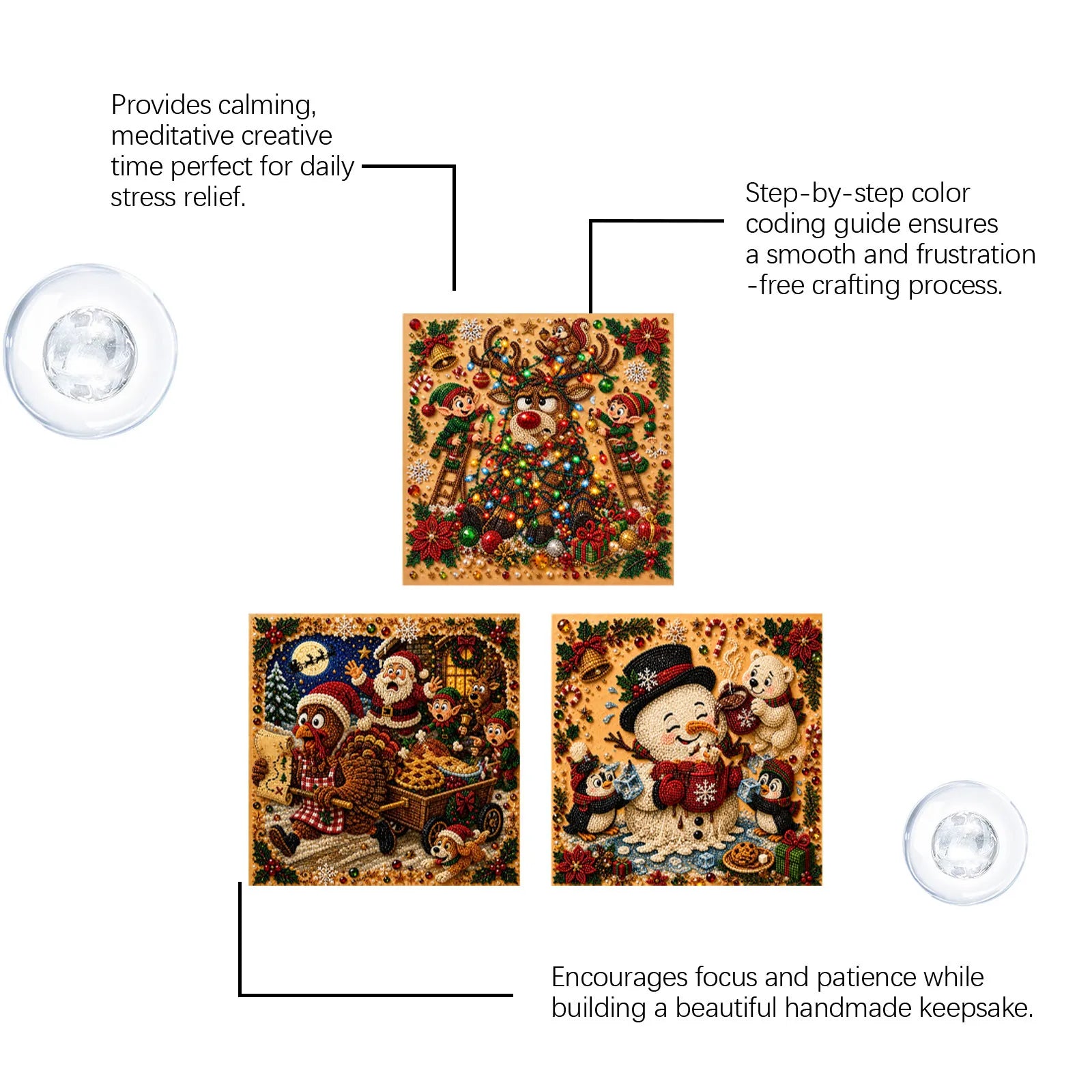 ✨Complete Craft Tools Holiday‑Themed Wooden Frame Decor Art