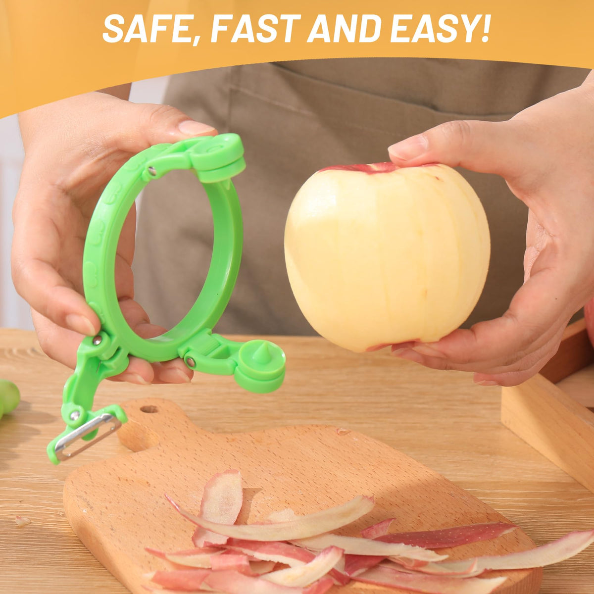 Rotary Apple & Pear Peeler 🍎 – Easy Manual Fruit Prep Tool