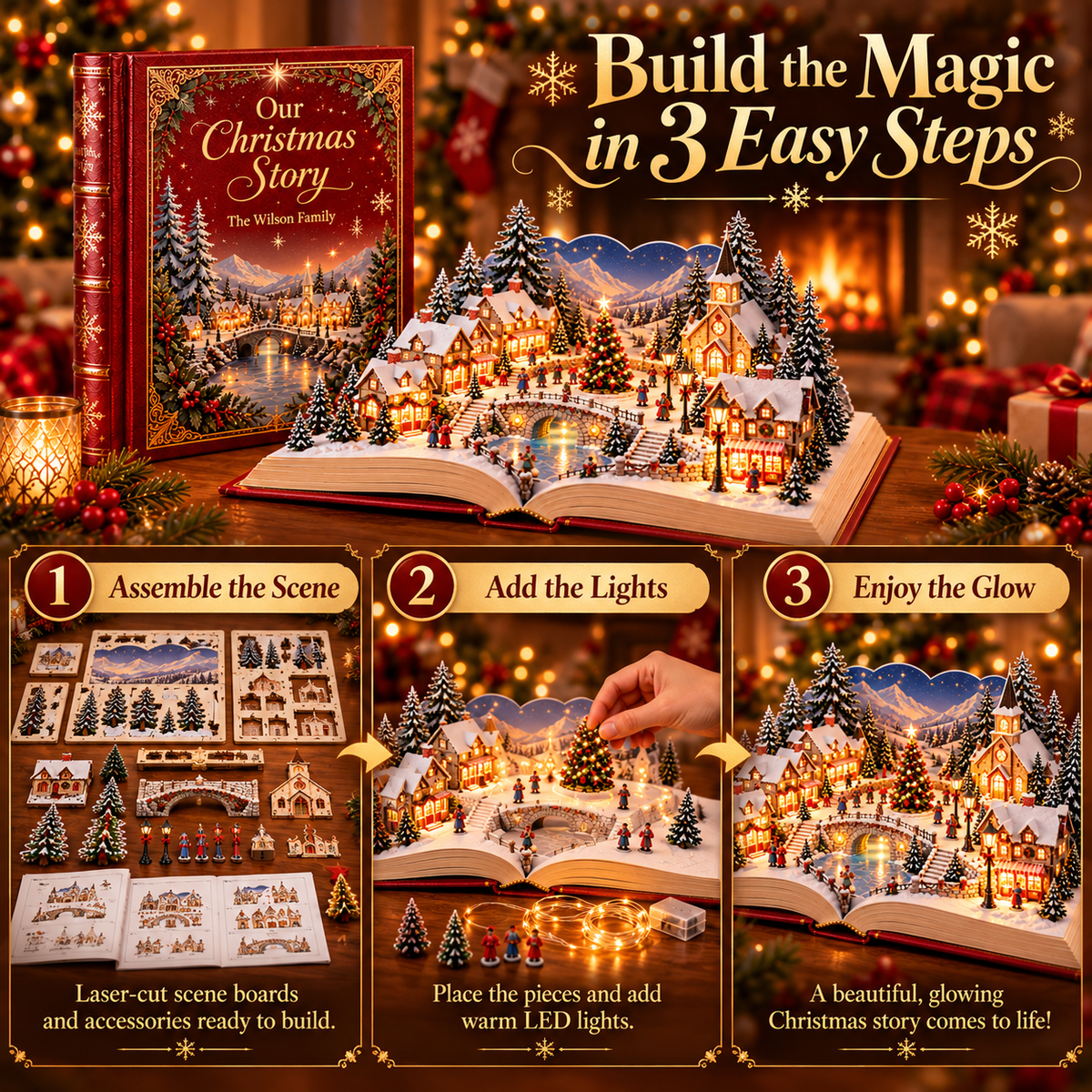 Light-Up Christmas Village Storybook