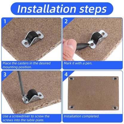 12-Pack Mini Caster Wheels 🔧 – 1/2" Low-Profile Furniture Rollers