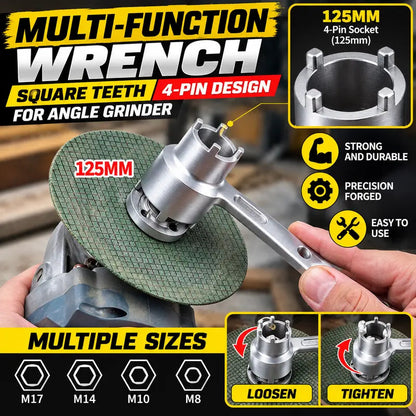 ⚙️ 4-Prong Adjustable Grinder Wrench – Single & Double-Ended Options