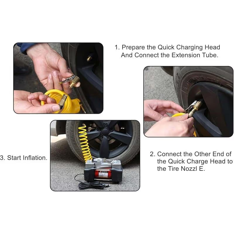 🚗 Lock-On Tire Air Chuck Adapter – Leak-Resistant Inflator Connector for Air Compressors & Pumps 🔧