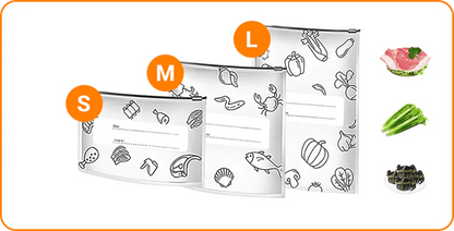 Reusable Aluminum Foil Sealed Fresh Keeping Bags, Double Zipper Leakproof Moisture Proof Food Storage Pouch for Fridge Freezer Meat Vegetable