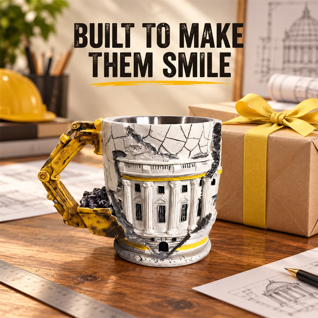 🏗️☕ Builder’s Tribute Excavator Mug – Construction Worker Keepsake & Gift