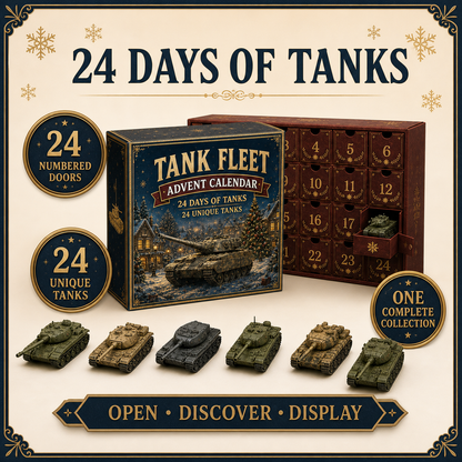Last Day 50% OFF-🪖 24 Days of Tanks Advent Calendar – 24 Unique Tanks, 24 Days of Armored Legends 🎄