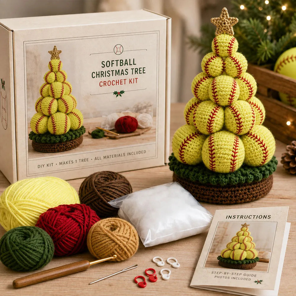 Sports Ball Christmas Tree Crochet Kit
