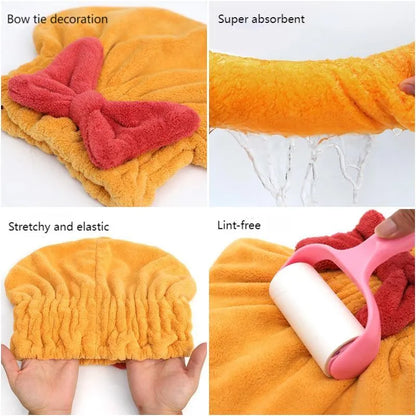 ✨ Quick-Dry Microfiber Hair Turban for Effortless Wet Hair Care – Sunshine Yellow 💛
