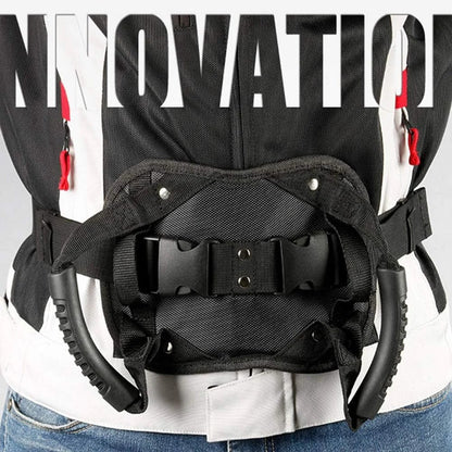 🌟✨ Motorcycle Passenger Safety Belt with Grab Handle, Adjustable Rear Seat Grip Strap, PP Board Reinforced Breathable Mesh, Universal Fit for Motorbike Scooter E-bike ATV Riding