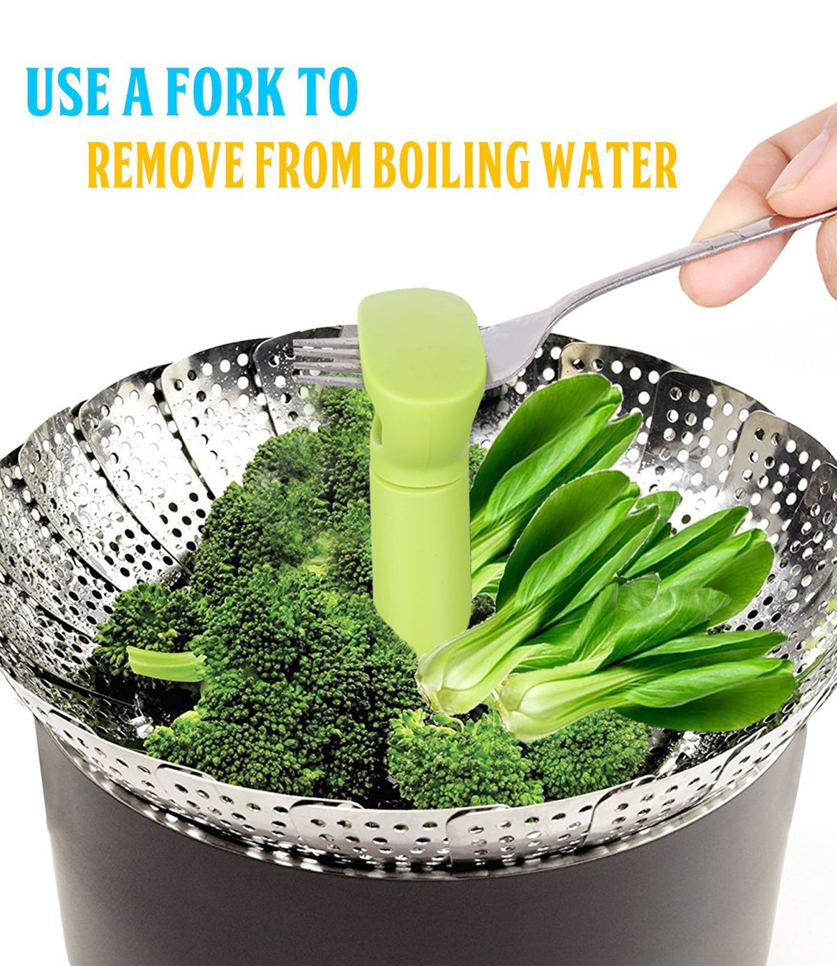 Expandable Vegetable Steamer Basket 🥦 – Stainless Steel Insert with Extendable Handle