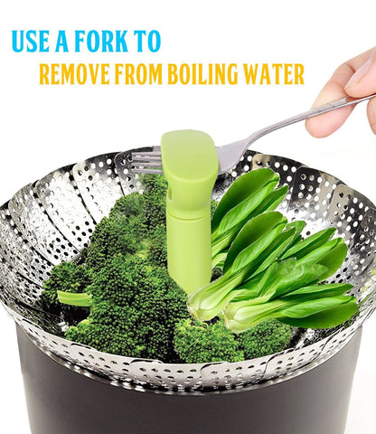 Expandable Vegetable Steamer Basket 🥦 – Stainless Steel Insert with Extendable Handle