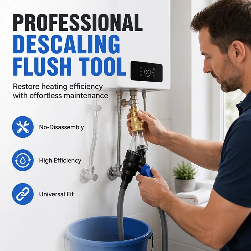 No-Disassembly Water Heater Cleaning Tool 💧 – For Gas & Electric Systems