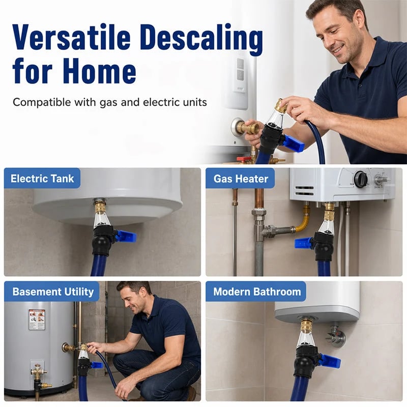 No-Disassembly Water Heater Cleaning Tool 💧 – For Gas & Electric Systems