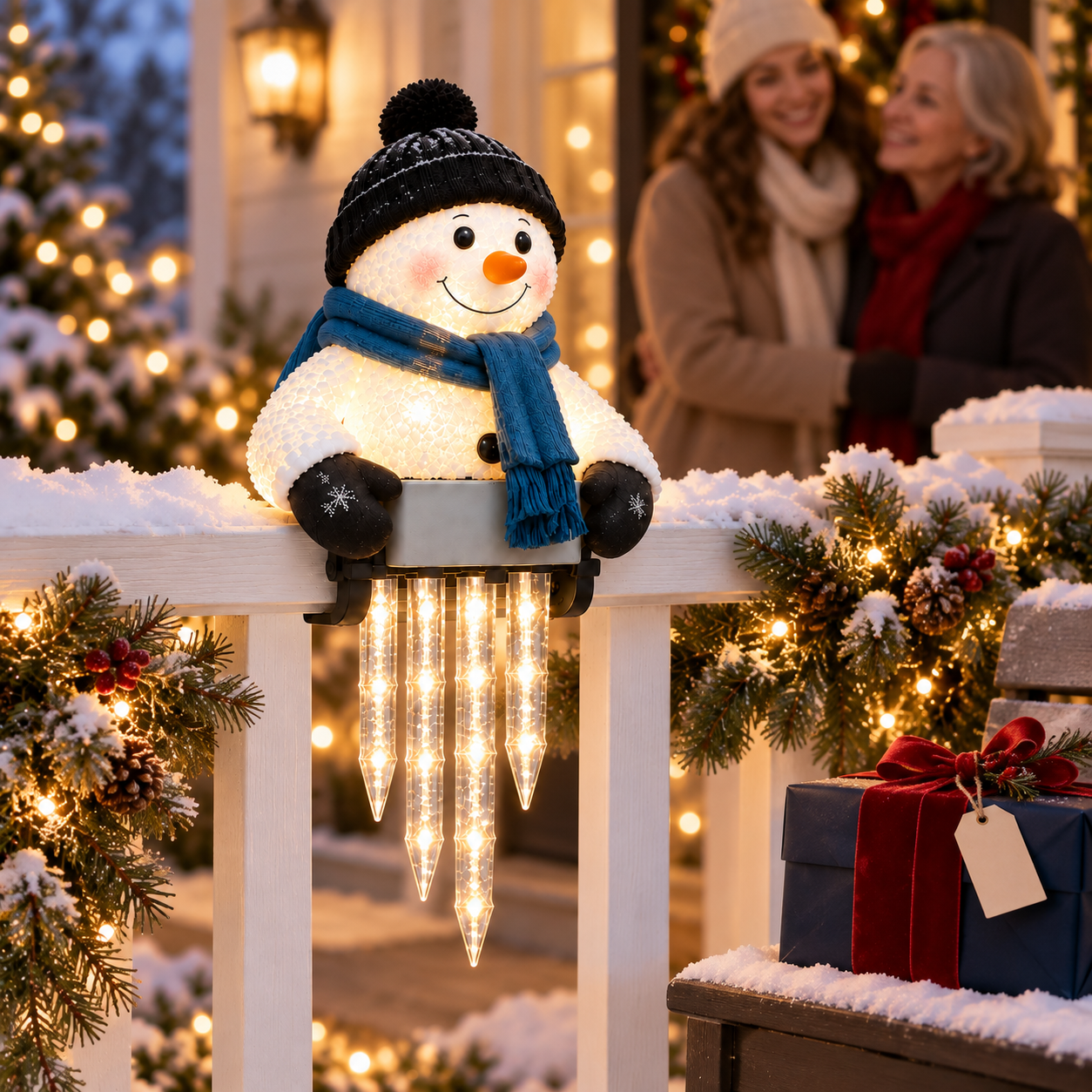 WinterGlow snowman presented in a warm Christmas gift setting