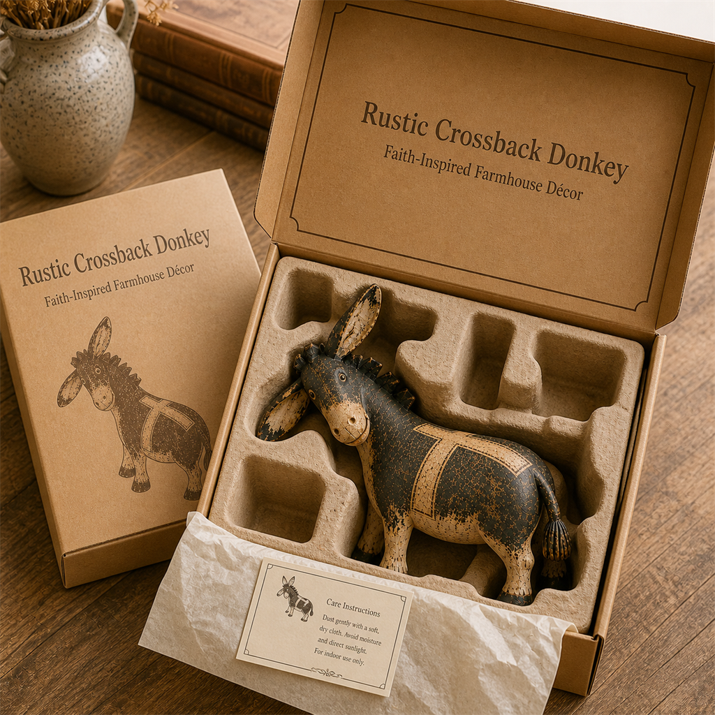 🫏✝️ Faithful Donkey Keepsake – Rustic Christian Home Décor & Meaningful Gift