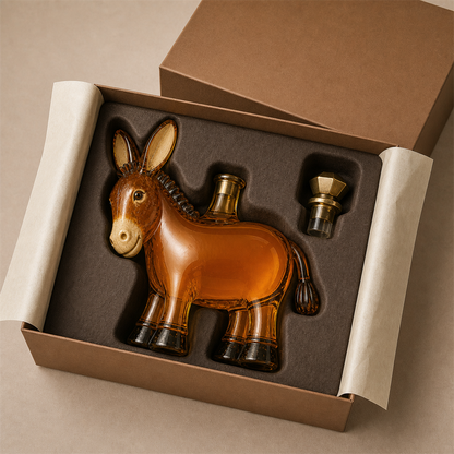 🫏 Rustic Donkey Whiskey Decanter – Farmhouse Animal Glass Bottle