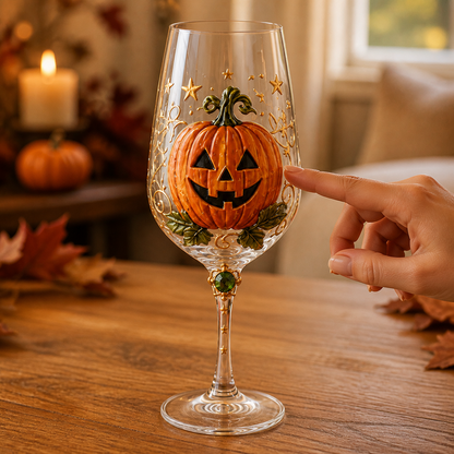 🎃✨ Enchanted Halloween Wine Glass Collection – 6-Piece 3D Spooky Gift Box Set