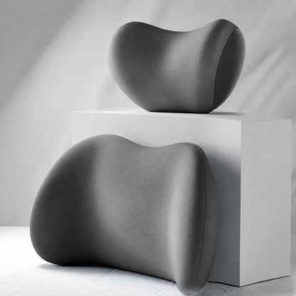 💯Car Neck & Lumbar Support Pillow Set – Memory Foam Headrest & Lower Back Cushion for Comfortable Driving