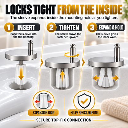 4-Pack Toilet Seat Hinge Bolts 🚽 – Adjustable & Secure