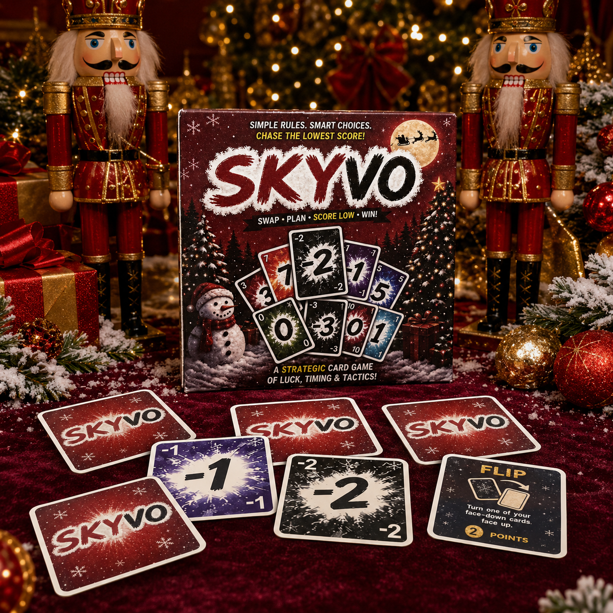🎄 SKYNO Christmas Edition – Fast-Paced Strategic Card Game for Family & Friends 🎴