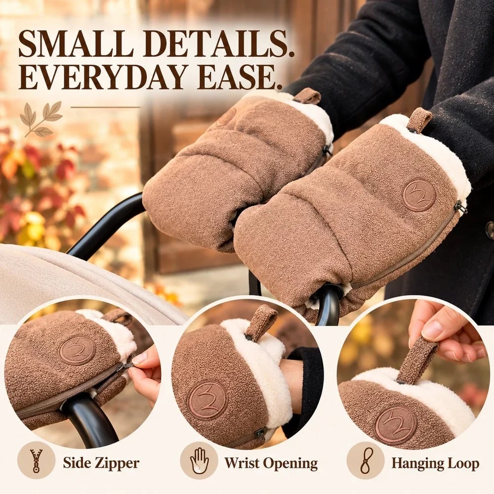 Cozy Stroller Hand Warmers 🧤 – Comfortable Handlebar Mitts for Cold Days