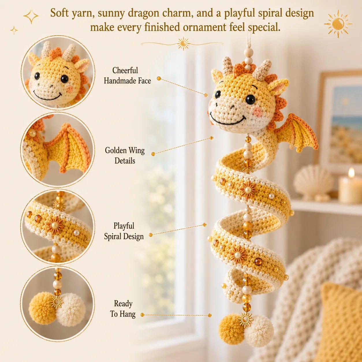 🐉 Beginner-Friendly DIY Enchanted Dragon Spiral Hanger Kit | Complete Set with All Supplies & Step-by-Step Instructions ❤️