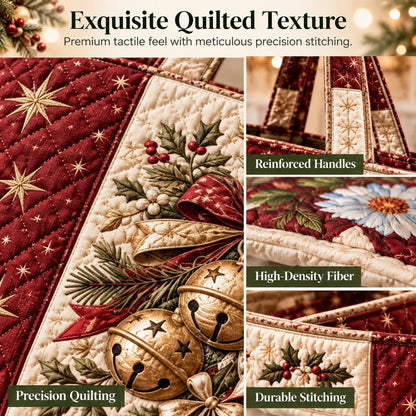 🎄❤️ Festive Quilted Shopper Bag – Spacious Holiday Carryall for Gifts & More