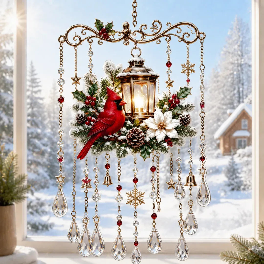 Handmade Christmas stained window decorations