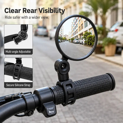 Adjustable Bike Rearview Mirror Set 🚲 – 2-Piece Convex Mirrors for Better Rear Visibility