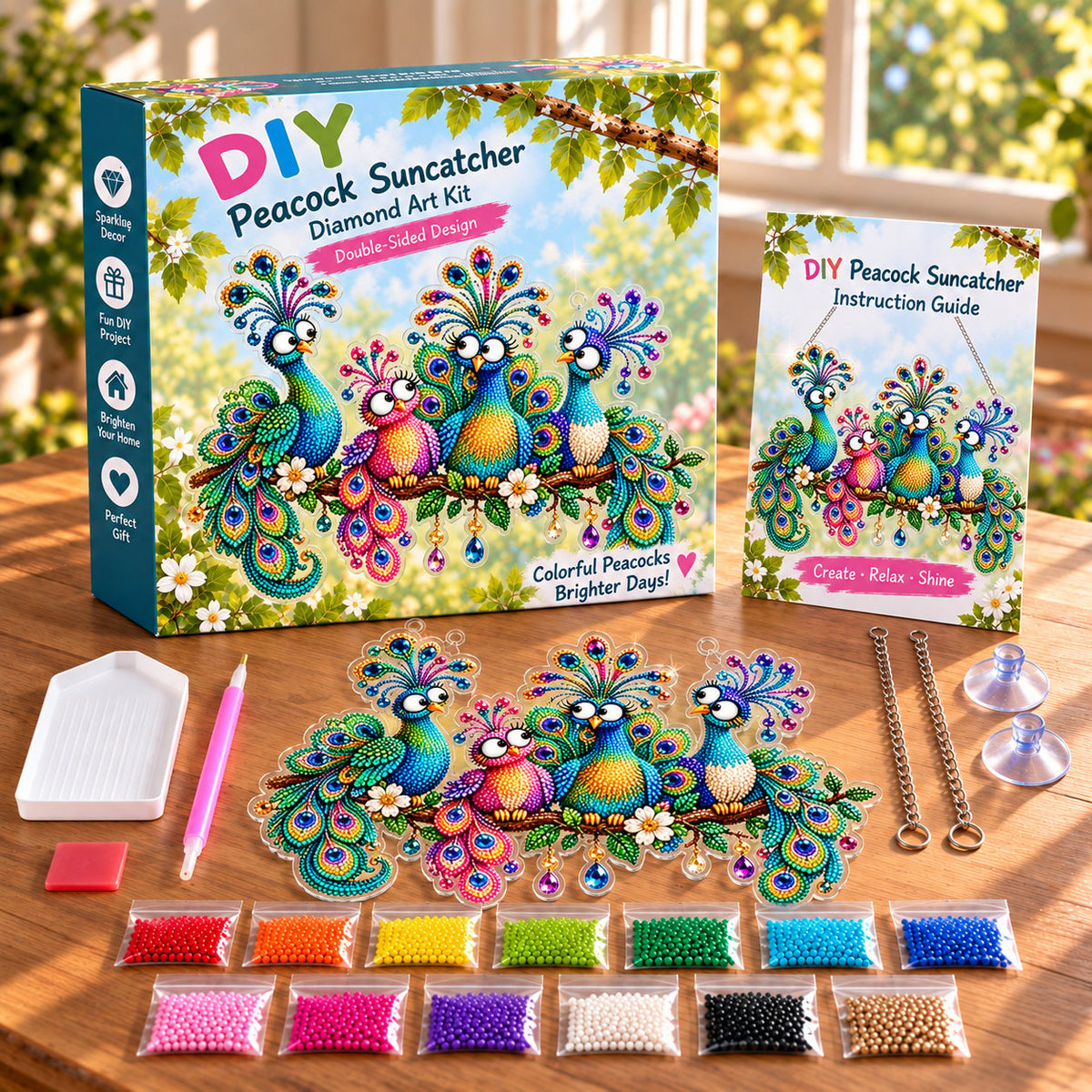 💯🐦✨ Sunny Birds Diamond Art Suncatcher DIY Kit