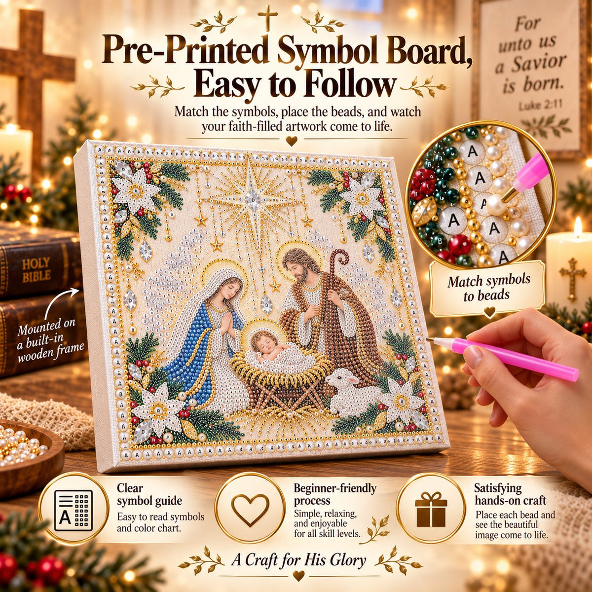 🙏✝️DIY Christian Pearl Artwork Kit✈️ Buy 2+ Get Free Shipping