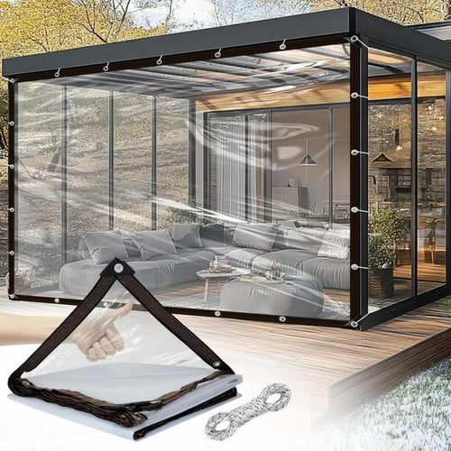 💧 7×10FT Clear Waterproof Tarp – Transparent Outdoor Protective Cover