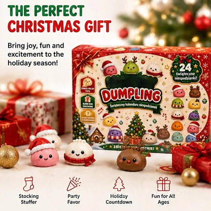 🥟24-Day Holiday Countdown Box with Cute Dumpling Squishies 🎄