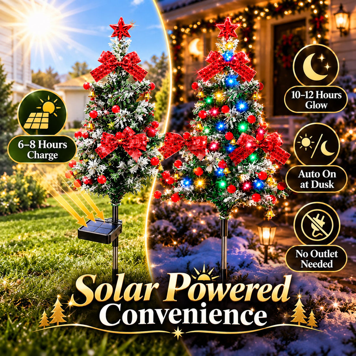 ✨ Last Day – 49% OFF🎄 Solar Cedar Christmas Tree Lights