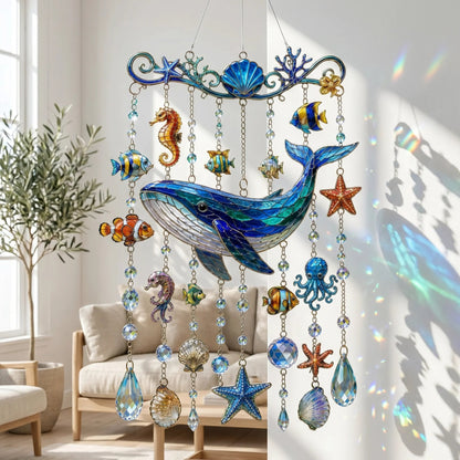 🐬 49% OFF Today | Crystal Ocean Wind Chime ✨ Coastal Hanging Decor for Garden, Porch & Yard