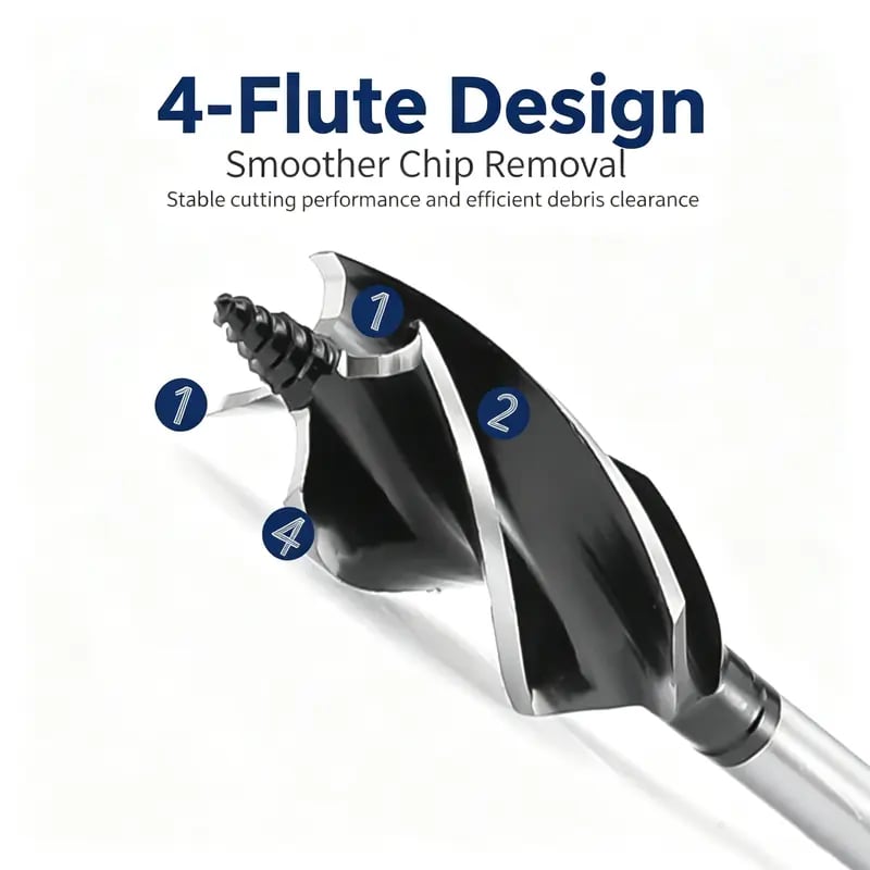 8-Piece Wood Boring Bits 🪵 – 4-Flute Hex Shank, 10–25mm