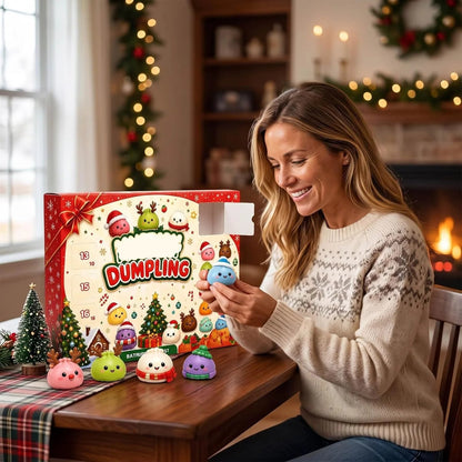 🥟24-Day Holiday Countdown Box with Cute Dumpling Squishies 🎄
