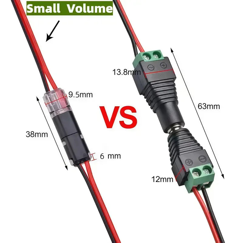 ⚡ 50-Pack 2-Pin Quick-Connect LED Strip Wire Adapters 🔌