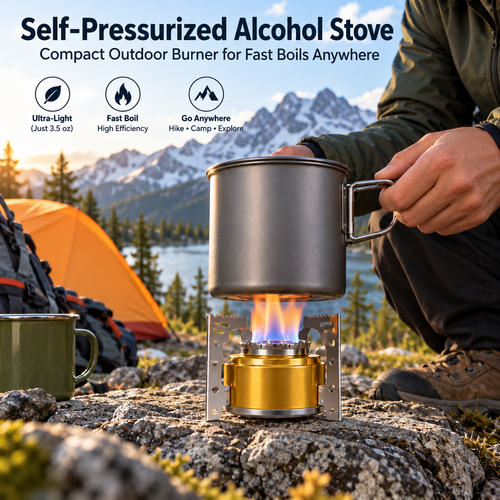 ⚡Hot Sales 49% OFF🔥 Self-Pressurized Alcohol Stove – Portable Camping Burner
