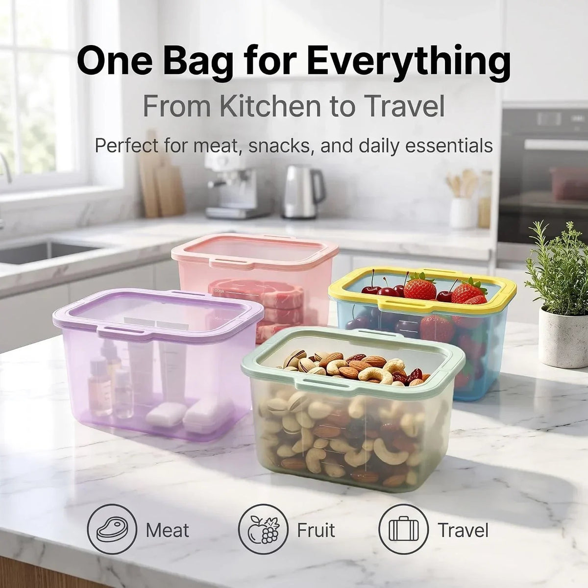 ✨💥🥬Reusable Silicone Food Storage Bags, Magnetic Seal, 50oz
