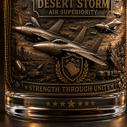 Gulf War 35th Anniversary Commemorative Whiskey Glass – Raised Tribute Barware