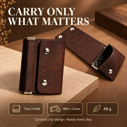 👜 Retro Trifold Wallet – Compact Design with Easy-Access Coin Pocket
