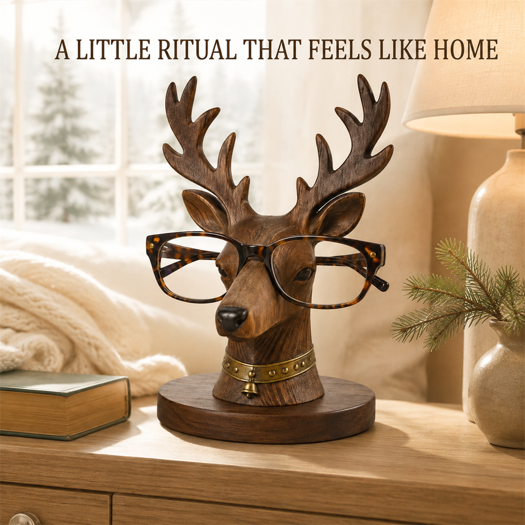 🦌😂 “Where Are My Glasses?” Deer Holder – Rustic Stag Eyeglass Stand