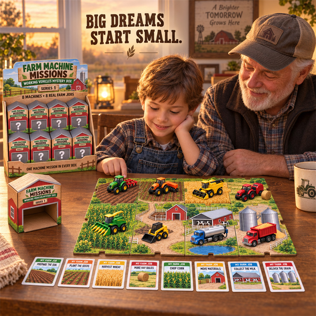 Family sharing Farm Machine Missions play and talking about farm work together
