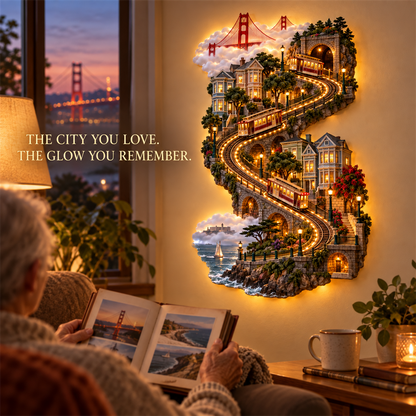 American City Transit Trail Light – Illuminated 3D Skyline Wall Décor