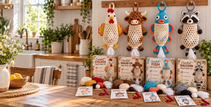 🧶 Crochet Animal Storage Kit – DIY Hanging Organizer with a Cute Handmade Look⭐
