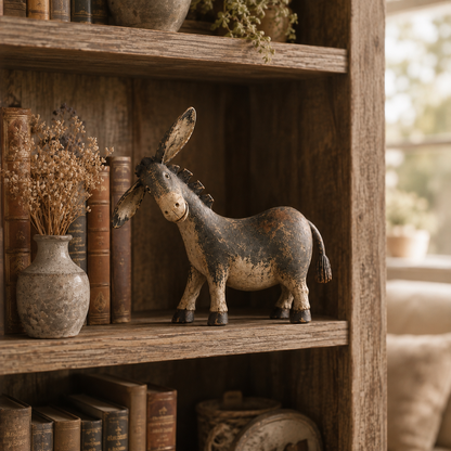Rustic Donkey Figurine for Farmhouse Decor