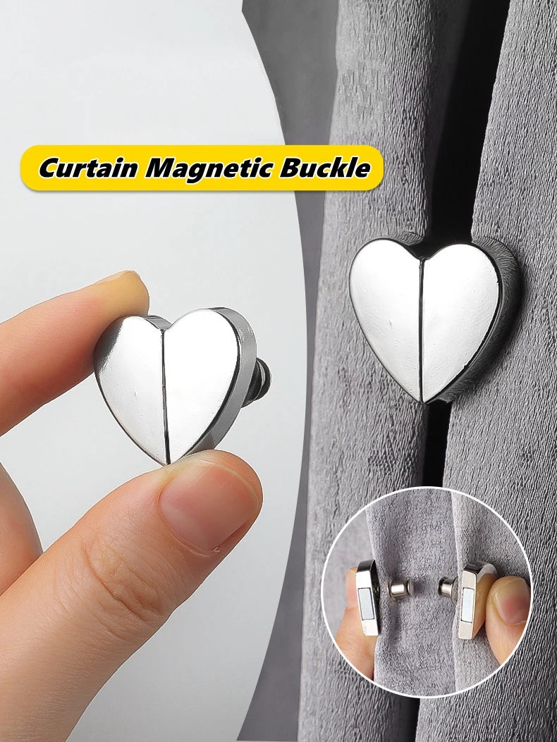 10-Pack Heart-Shaped Curtain Clips 💕 – Magnetic Decorative Tiebacks